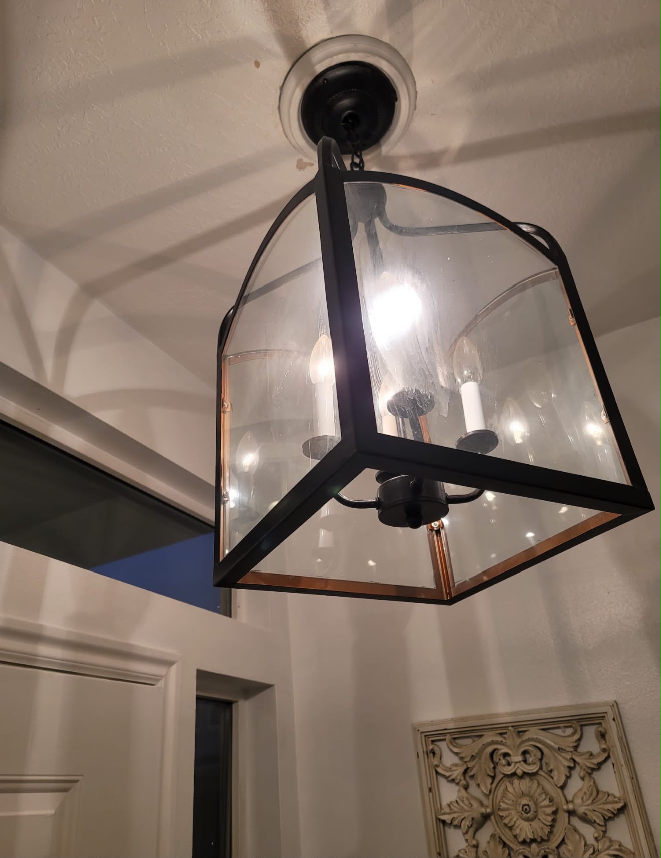 Light fixture before detailed cleaning