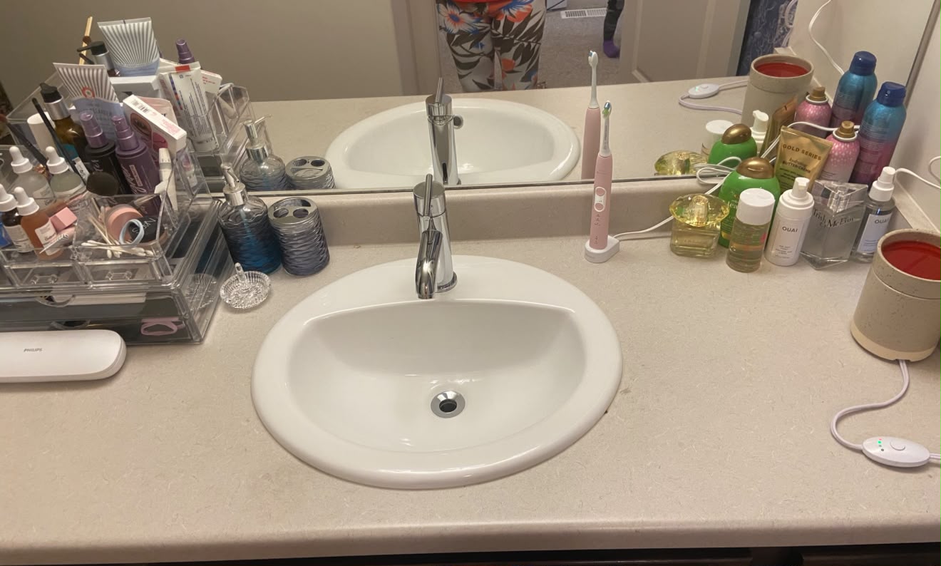 Bathroom sink after cleaning